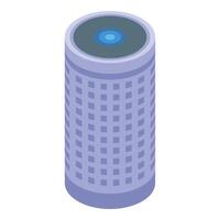 Smart speaker voice assistant listening for commands isometric icon vector