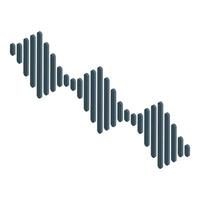 Isometric sound wave form showing audio frequency vector