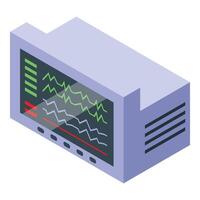 Medical monitor displaying patient heart rate showing vital signs vector
