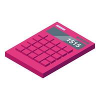 Pink calculator displaying number 1515 is showing concept of calculation vector