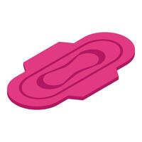 Pink sanitary pad lying in isometric view vector