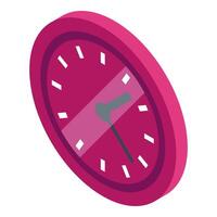 Round clock showing time passing by isometric icon vector