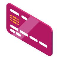 Credit card lying down isometric view vector