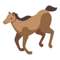 Brown horse running fast with flowing mane and tail vector