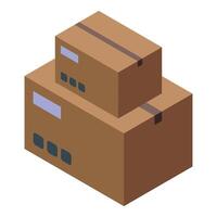 Stack of cardboard boxes sitting on top of each other vector