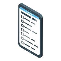 Smartphone showing online survey form for voting vector