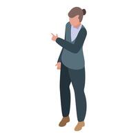 Businessman pointing showing something important presenting new idea vector