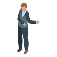 Businessman is gesturing with his hand as if he is presenting something vector