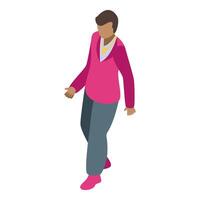Rapper is walking while wearing a gold chain and a pink jumper vector