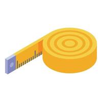 Yellow measuring tape showing centimeters isometric view vector