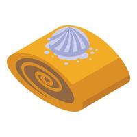 Delicious swiss roll lying on white background vector