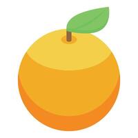 Ripe orange fruit with leaf showing concept of freshness vector