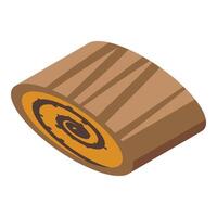 Tree trunk showing growth rings isometric illustration vector