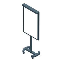 Office whiteboard is standing on wheels for presentation vector