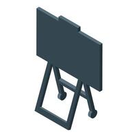 Empty blackboard on wooden tripod is standing in the room vector