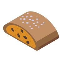 Delicious stostorte showing raisins inside isometric view vector