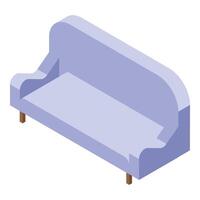 Comfortable modern sofa standing on wooden legs isometric view vector