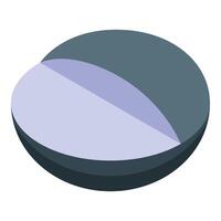 Abstract 3d pie chart is dividing in two parts vector