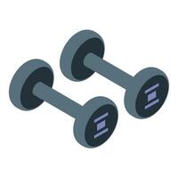 Pair of dumbbells isometric icon, bodybuilding concept vector