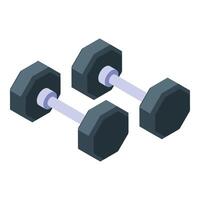 Dumbbell pair lying on the floor isometric illustration vector