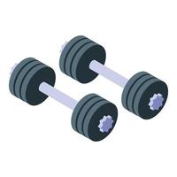 Two heavy dumbbells are lying on a white surface vector