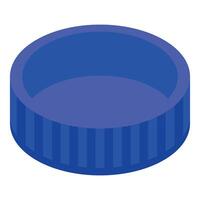 Blue empty round pool standing on ground isometric view vector