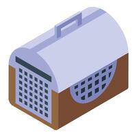 Pet carrier for travel with ventilation grid isometric view vector