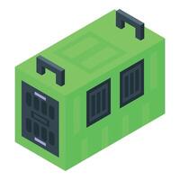 Green portable generator providing power during blackout vector