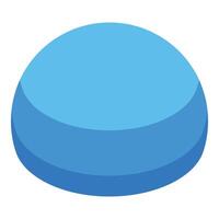 Blue hemisphere creating illusion of sphere shape vector