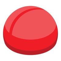 Red pill lying on white background representing medical concept vector