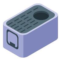 Computer processing unit cooling system isometric view vector