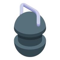 Isometric style icon of a round security camera hanging vector