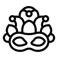 Black and white illustration of a venetian carnival mask vector