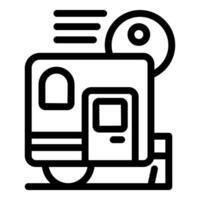 Modern tram moving on rails with pantograph icon vector