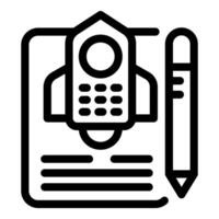 Business plan taking off with rocket launch and pencil editing icon vector