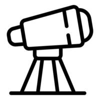 Telescope standing on tripod for exploring and observing cosmos vector