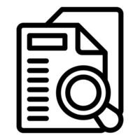 Magnifying glass analyzing document with data analysis icon vector