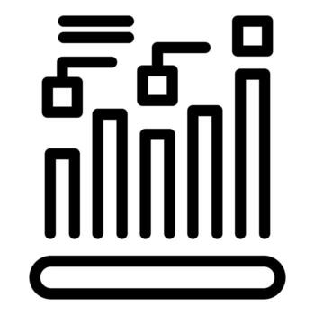 Data chart showing market analysis with growing bars and connecting points vector