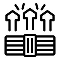 Line art icon of money increasing value over time vector