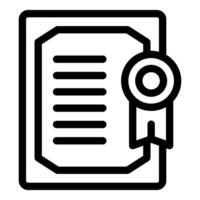 Official document with award ribbon stamp representing guarantee and quality assurance vector