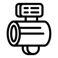 Professional camera filming a business conference with a blurred background vector