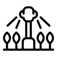 Smart farm technology icon with sprinkler system watering crops vector