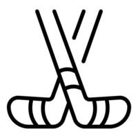 Two hockey sticks crossing each other with motion lines for action vector