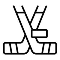 Pair of ice hockey sticks crossed with protective guard for player safety vector