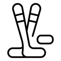 Line drawing of a hockey player winding up for a slap shot vector