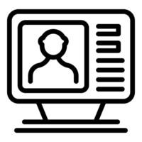 Computer screen showing customer profile, online account, and personal data vector