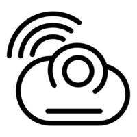 Cloud based cctv camera sending signal icon vector