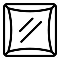 Square icon of a curved shiny surface reflecting light vector