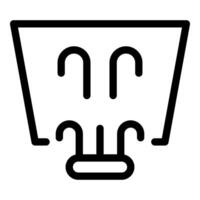 Simple black line art icon of clothing care label symbol for gentle cycle with three bars vector