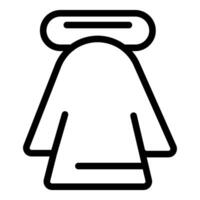 Line icon style illustration representing a towel hanging on a towel rail vector